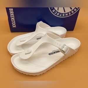 NEW Size 40 EU Ladies 9 / Men 7 Birkenstock Gizeh Eva White Sandals 0128221